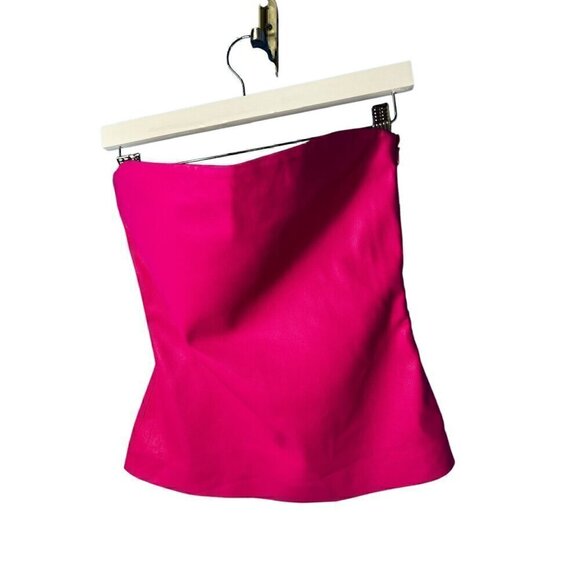 SUSANA MONACO Fuchsia Pleather Tube Top, SMALL - Picture 2 of 7